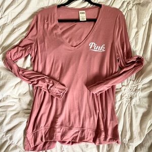 PINK soft long sleeve v neck